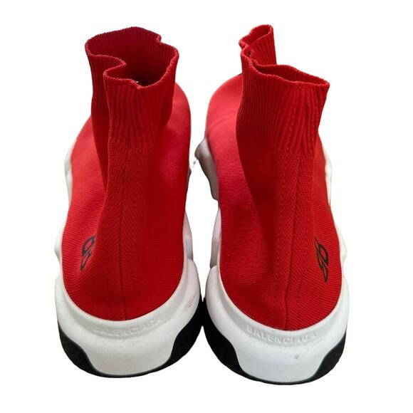 Balenciaga - BB Speed Trainer Sock Sneakers in Red - Picture 5 of 7